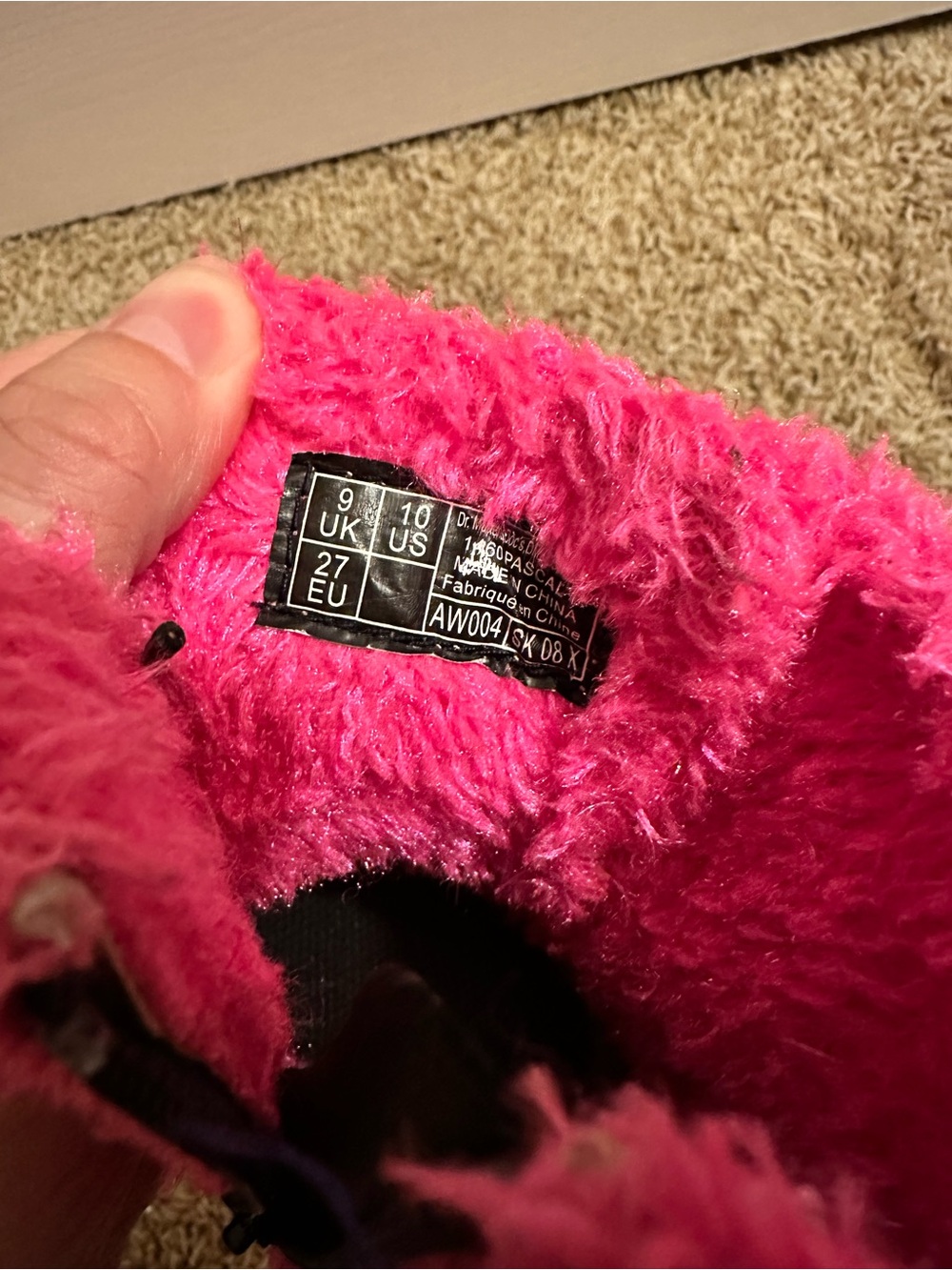 DR. MARTENS 1460 Pascal J Tinsel Fur Boots Kid's Size 10 Clash Pink - Picture 7 of 8